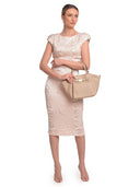 Roberta M Borsa Tote ESME in vera pelle-tortora
