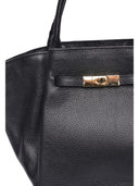 Roberta M Borsa Tote ESME in vera pelle-Nero