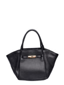 Roberta M Borsa Tote ESME in vera pelle-Nero