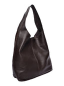 Borsa hobo LUDOVICA in vera pelle di Roberta M - Marrone Scuro
