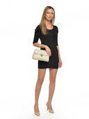 Roberta M borsa a mano RAQUEL pelle naturale-beige