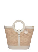 Roberta M borsa a mano LEA pelle naturale-beige