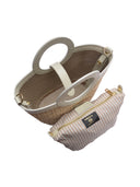 Roberta M borsa a mano LEA pelle naturale-beige