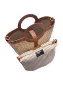 Roberta M borsa a mano LEA pelle naturale-Cognac
