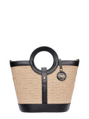 Roberta M borsa a mano LEA pelle naturale-Nero
