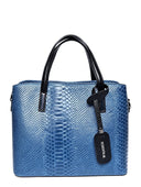 Roberta M Geanta de mana  JOSEPHINE piele naturala Albastru denim