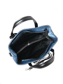 Roberta M Geanta de mana  JOSEPHINE piele naturala Albastru denim
