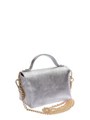 Roberta M Borsa a tracolla NIGHT in vera pelle-Argento