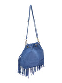 Roberta M Geanta de umar  Julia piele naturala Albastru denim