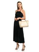 Borse Borsa tote Viviana in pelle naturale color tortora