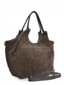 Borsa a tracolla Anna Luchini Dorina, pelle naturale, marrone scuro