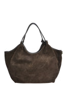 Borsa a tracolla Anna Luchini Dorina, pelle naturale, marrone scuro