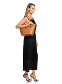 Isabella Rhea Geanta de umar  Monica piele naturala coniac