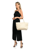 Borse Borsa tote Ramona beige in vera pelle