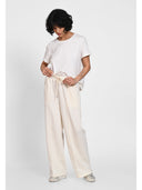 Pantaloni wide-leg Alb
